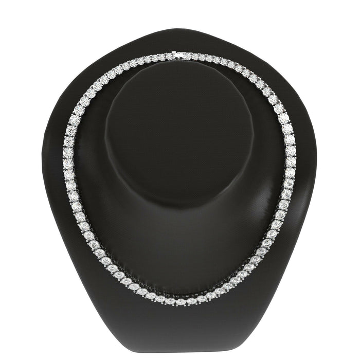 4 Prong Round Tennis Necklace - 14k White Gold, 10.00 Ct (12490) Databazaar.com