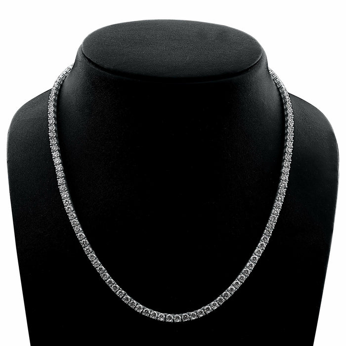 4 Prong Round Tennis Necklace - 14k White Gold, 20.00 Ct (12496) Databazaar.com