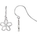 Ladies Natural Diamond Flower Earrings — Sterling Silver