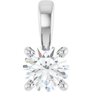 Lab-Grown Diamond Solitaire Pendant - Style 28392