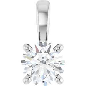 Lab-Grown Diamond Solitaire Pendant - Style 28392