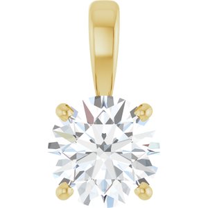 Ladies Natural Diamond Pendant (I1, G-H) — 14K Yellow Gold