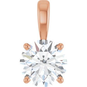 Lab-Grown Diamond Solitaire Pendant - Style 28392