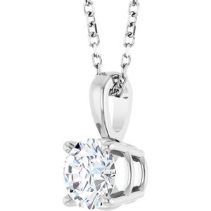 Lab-Grown Diamond Solitaire Necklace - Style 28392
