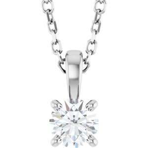 Ladies Natural Diamond Necklace (I1, G-H) — 14K White Gold