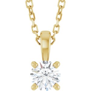 Ladies Natural Diamond Necklace (I1, G-H) — 14K Yellow Gold