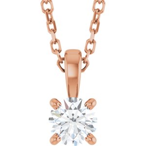 Ladies Natural Diamond Necklace (I1, G-H) — 14K Rose Gold