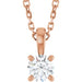 Ladies Natural Diamond Necklace (I1, G-H) — 14K Rose Gold