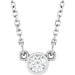Ladies Natural Diamond Solitaire Necklace (Si2-Si3, G-H) — Platinum
