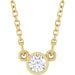 Ladies Natural Diamond Solitaire Necklace (I1, G-H) — 14K Yellow Gold
