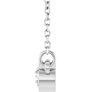 Lab-Grown Diamond Bezel-Set Solitaire Birthstone Necklace