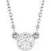 Ladies Natural Diamond Solitaire Necklace (I1, G-H) — 14K White Gold