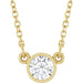 Ladies Natural Diamond Solitaire Necklace (I1, G-H) — 14K Yellow Gold