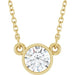 Lab-Grown Diamond Bezel-Set Solitaire Birthstone Necklace