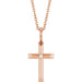 Ladies Natural Diamond Cross Necklace (I1, G-H) — 14K Rose Gold