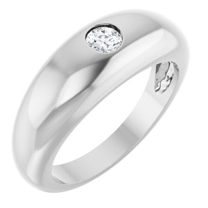 Ladies Natural Diamond Dome Ring (SI2-SI3, G-H) — Platinum
