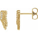 Ladies Natural Diamond Angel Wing Earrings — 14K Yellow Gold