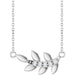 Ladies Natural Diamond Leaf Necklace (I1, G-H) — Sterling Silver