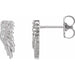 Ladies Natural Diamond Angel Wing Earrings — Platinum