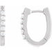 Ladies Natural Diamond 15.1 mm Hoop Earrings (SI2-SI3, G-H) — Platinum