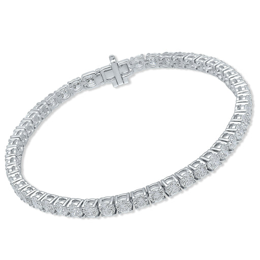 4 Prong Round Tennis Bracelet - 14k White Gold, 7.00 Ct (12589) Databazaar.com