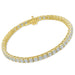 4 Prong Round Tennis Bracelet - 14k Yellow Gold, 7.00 Ct (12590) Databazaar.com
