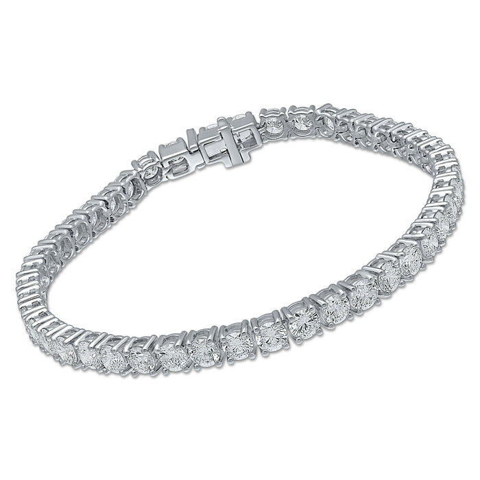 4 Prong Round Tennis Bracelet - Platinum, 10.00 Ct (12594) Databazaar.com