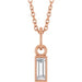 Ladies Natural Diamond Bezel-Set Necklace (Si2-Si3, Ghi) — 14K Rose Gold