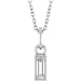 Ladies Natural Diamond Bezel-Set Necklace (Si2-Si3, Ghi) — 14K White Gold