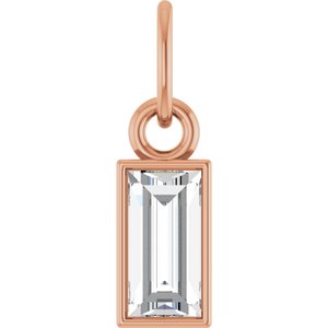 Ladies Natural Diamond Bezel-Set Pendant (Si2-Si3, Ghi) — 14K Rose Gold