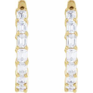 Lab-Grown Diamond Inside-Outside Hoop Earrings - Style 689144