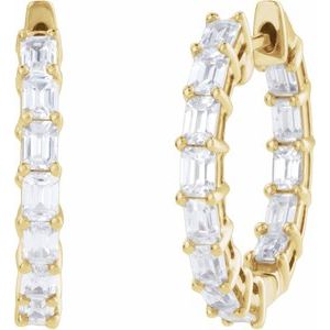 Lab-Grown Diamond Inside-Outside Hoop Earrings - Style 689144