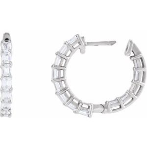 Lab-Grown Diamond Inside-Outside Hoop Earrings - Style 689144
