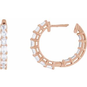 Lab-Grown Diamond Inside-Outside Hoop Earrings - Style 689144