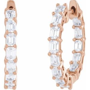 Lab-Grown Diamond Inside-Outside Hoop Earrings - Style 689144
