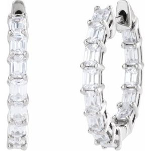 Lab-Grown Diamond Inside-Outside Hoop Earrings - Style 689144