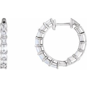 Lab-Grown Diamond Inside-Outside Hoop Earrings - Style 689144