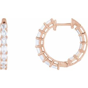 Lab-Grown Diamond Inside-Outside Hoop Earrings - Style 689144