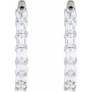 Lab-Grown Diamond Inside-Outside Hoop Earrings - Style 689144