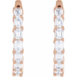 Lab-Grown Diamond Inside-Outside Hoop Earrings - Style 689144