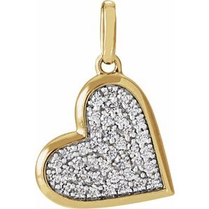 Ladies Natural Diamond Heart Charm/Pendant (I1, G-H) — 14K Yellow Gold