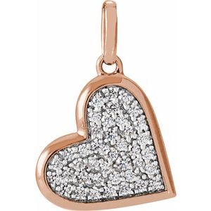Ladies Natural Diamond Heart Charm/Pendant (I1, G-H) — 14K Rose Gold