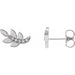 Ladies Natural Diamond Leaf Earrings — Sterling Silver