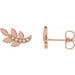 Ladies Natural Diamond Leaf Earrings — 14K Rose Gold