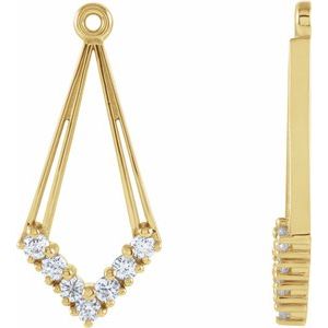 Ladies Natural Diamond Earring Jackets — 14K Yellow Gold