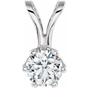 Ladies Natural Diamond Pendant (I1, G-H) — 14K White Gold