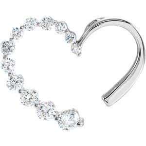 Ladies Natural Diamond Journey Heart Pendant (I1, G-H) — 14K White Gold