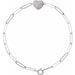 Ladies Natural Diamond Heart Paperclip-Style Bracelet (I1, G-H) — 14K White Gold