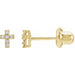 Ladies Natural Diamond Cross Inverness® Piercing Stud Earrings — 14K Yellow Gold
