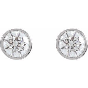 Lab-Grown Diamond Round Bezel-Set Cocktail-Style Stud Earrings
